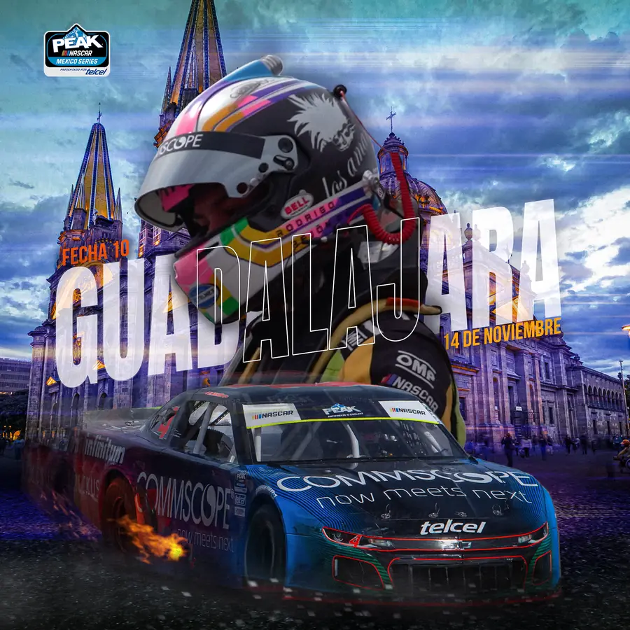 Póster digital NASCAR PEAK México: fecha en Guadalajara