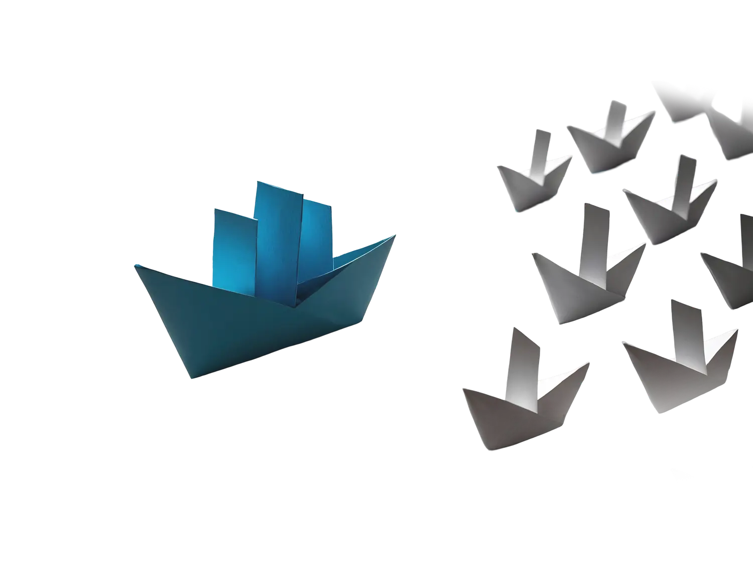 Barco de papel guiando a una flota: nutrición de leads